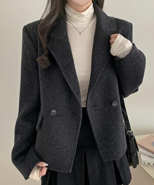 コート アウター ショートコート「韓国ファッション」 レディース