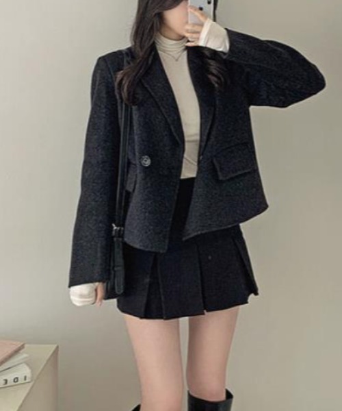 コート アウター ショートコート「韓国ファッション」 レディース