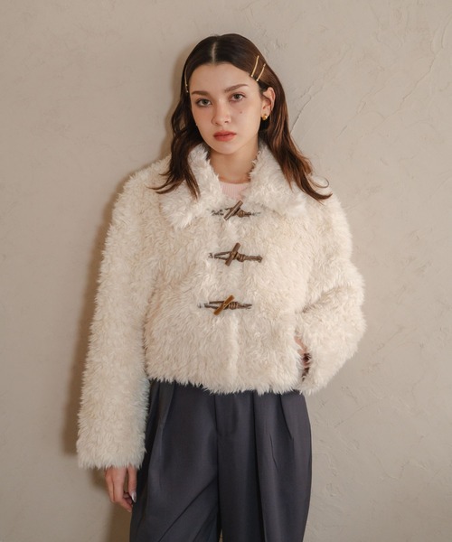 Nu コート アウター 「Nu」ショート丈ボリュームファーコート