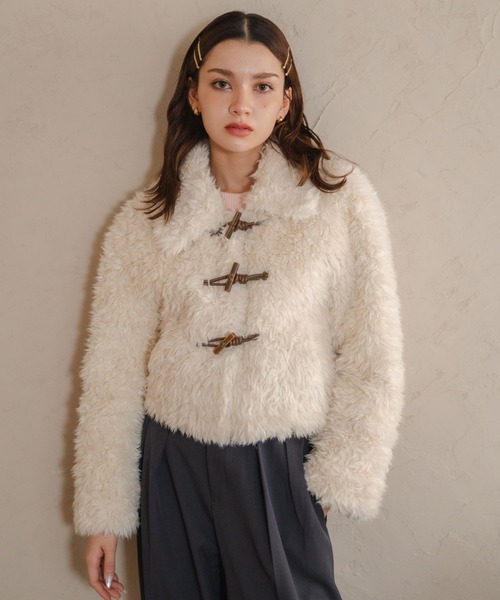 レア✨ガリアーノ 蝶刺繍 ファー ショートジャケット コート アウター 短丈 Nu（Hi! ONLINE STORE） コート アウター 「Nu」ショート丈ボリューム