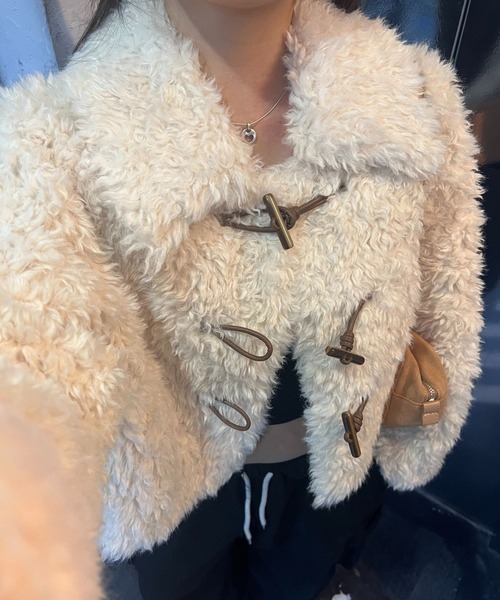 極美品 SAINT LAURENT シープファー ショート丈コート 極美品 SAINT LAURENT シープファー ショート丈コート 極美品 SAINT