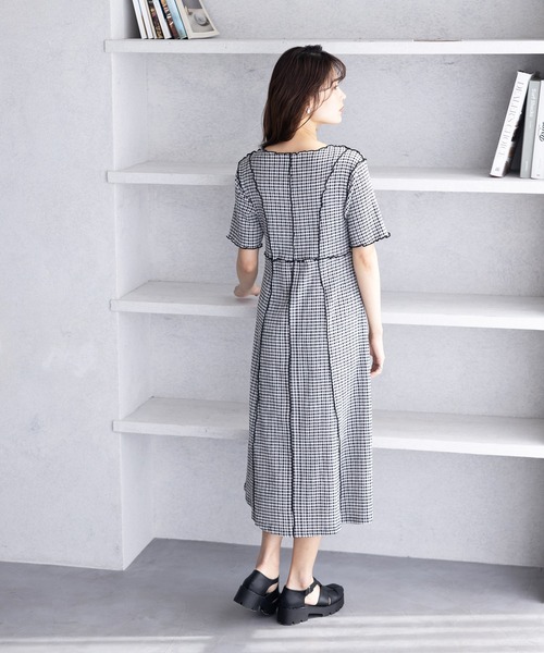 「GeeRA」 半袖ワンピース MEDIUM ブラック レディース_画像2