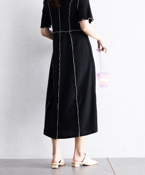 「GeeRA」 半袖ワンピース MEDIUM ブラック レディース_画像5