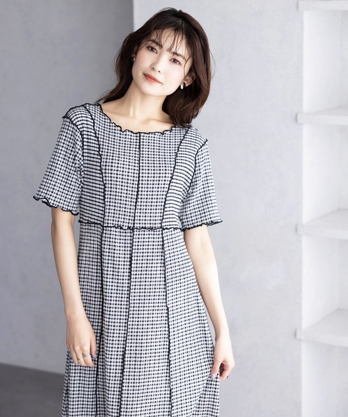 「GeeRA」 半袖ワンピース MEDIUM ブラック レディース_画像9