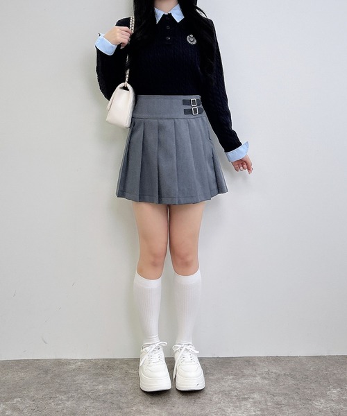 INGNI（イング） ニット セーター ダブルカラーケーブルポロニット