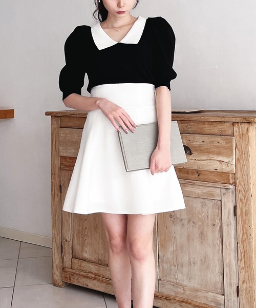 「MIIA」 半袖ニット FREE ベージュ レディース_画像3