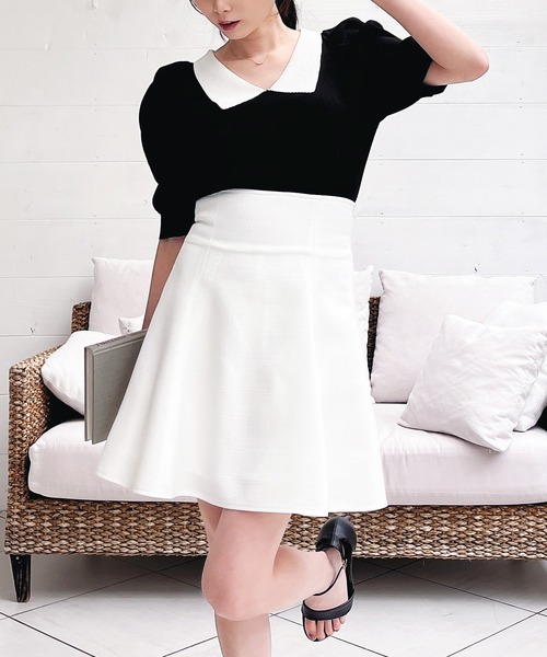 「MIIA」 半袖ニット FREE ベージュ レディース_画像5