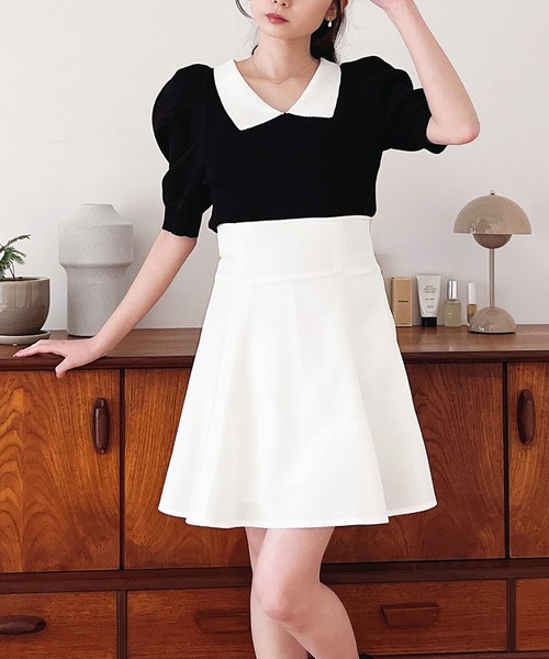 「MIIA」 半袖ニット FREE ベージュ レディース_画像9