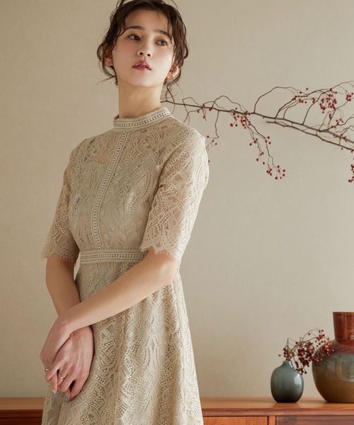 「niana」 半袖ワンピース S ダークラベンダー レディース_画像4