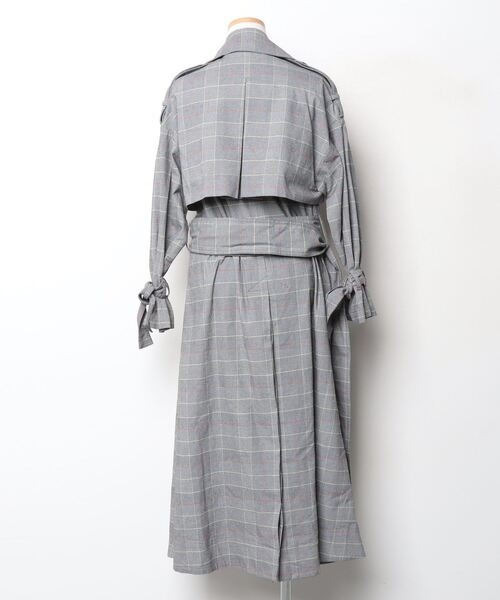 「kei shirahata」 チェック柄トレンチコート 0 グレー レディース_画像2