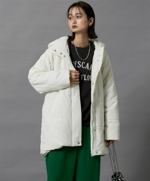 COACH フード付きダウンジャケット ホワイト ホワイトダウンジャケット フード付き