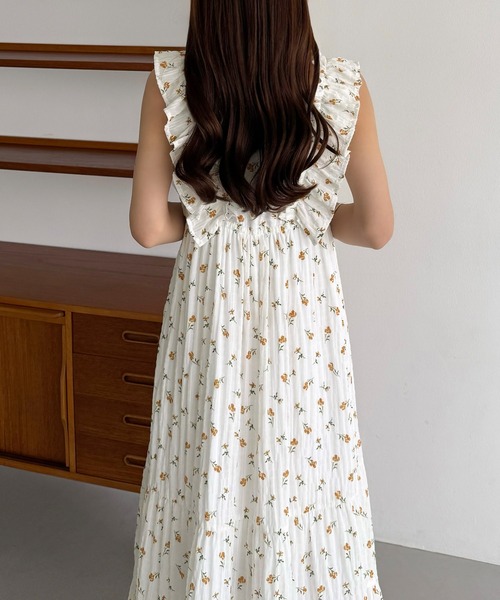 callautia（カラウティア） ワンピース フラワープリントフリル