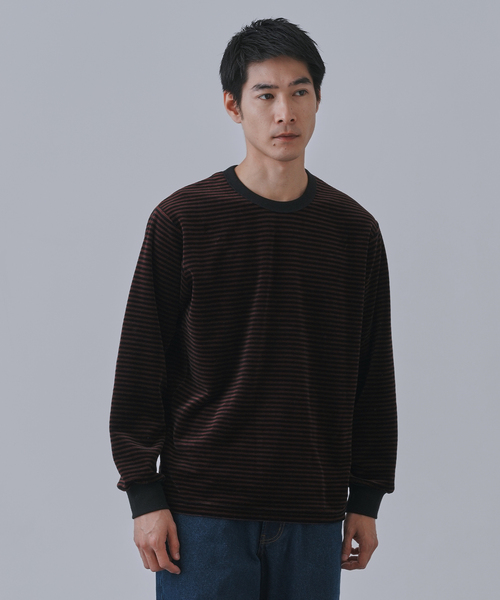 B.C STOCK（ベーセーストック） tシャツ HEAT LAYER ベロア クルー 