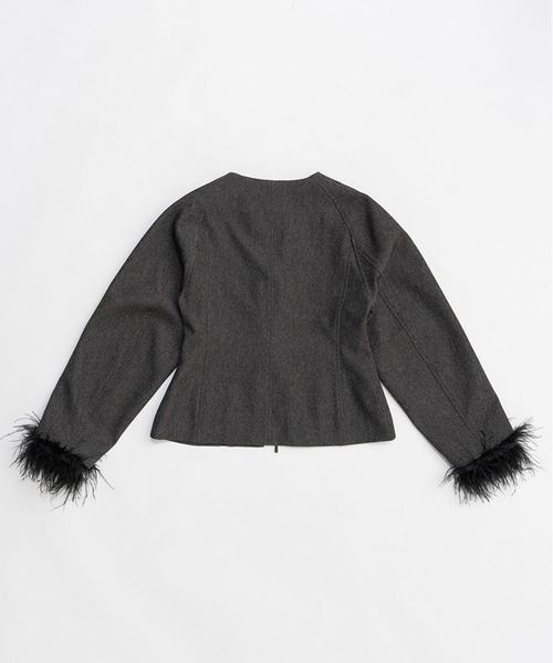 コート アウター フェザートリムジャケット / Feather Trim Jacket レディースの画像