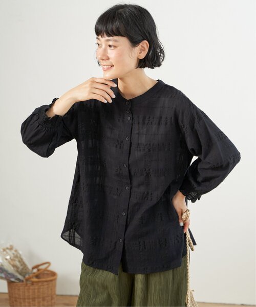 「LBC」 長袖ブラウス M ブラウン レディース_画像9