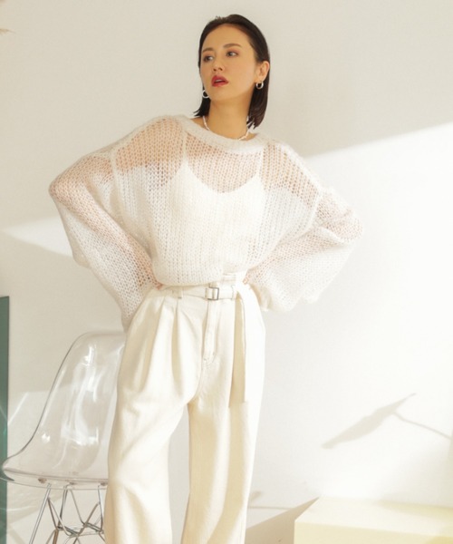 「ROSE BUD」 長袖ニット ONE SIZE オレンジ レディース_画像2