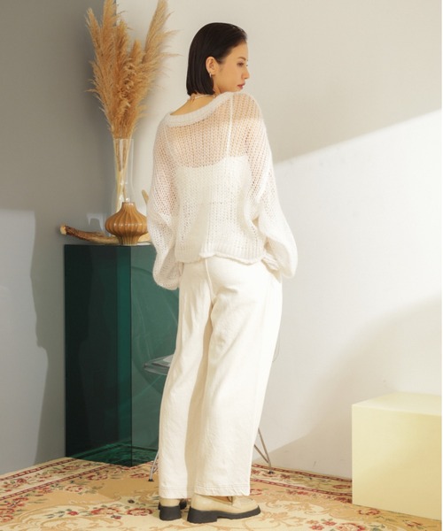 「ROSE BUD」 長袖ニット ONE SIZE オレンジ レディース_画像3
