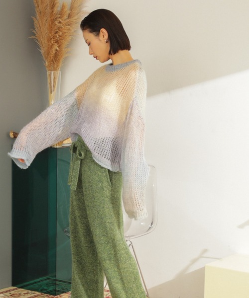 「ROSE BUD」 長袖ニット ONE SIZE オレンジ レディース_画像4