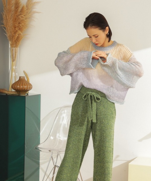 「ROSE BUD」 長袖ニット ONE SIZE オレンジ レディース_画像5