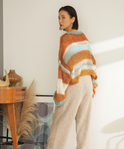 「ROSE BUD」 長袖ニット ONE SIZE オレンジ レディース_画像7
