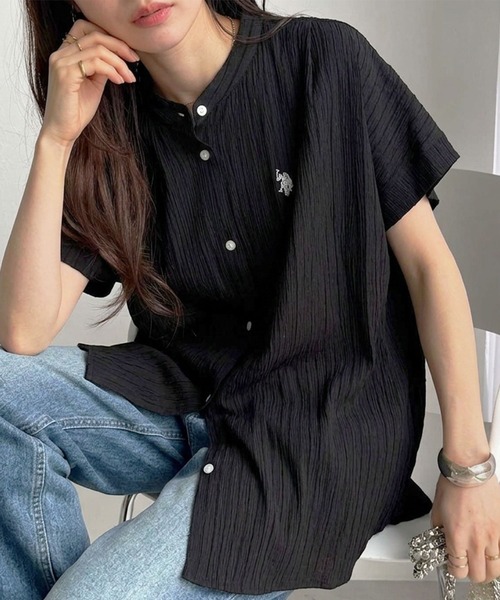 新品未使用♡スローブイエナ♡レース付きブラック半袖トップス FREEサイズ SLOBE IENA（スローブイエナ） 半袖ブラウス FREE ブラック レディース