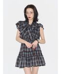 ワンピース フリルスリーブミニワンピース 夏服の詳細画像2