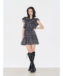 ワンピース フリルスリーブミニワンピース 夏服の詳細画像3