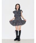 ワンピース フリルスリーブミニワンピース 夏服の詳細画像4