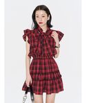 ワンピース フリルスリーブミニワンピース 夏服の詳細画像5