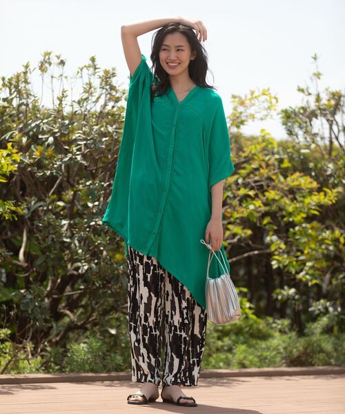 Green Parks（グリーンパークス） チュニック ハシゴレースレーヨン
