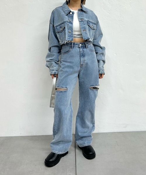 「WHO'S WHO gallery」 デニムパンツ FREE ブラック レディース_画像2