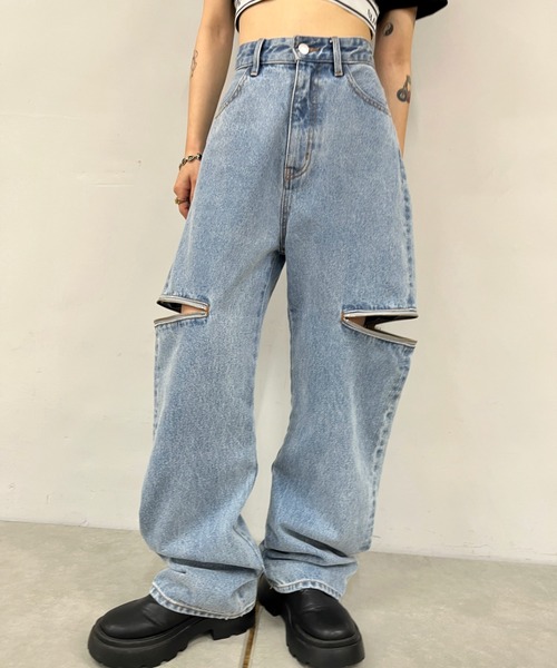 「WHO'S WHO gallery」 デニムパンツ FREE ブラック レディース_画像4