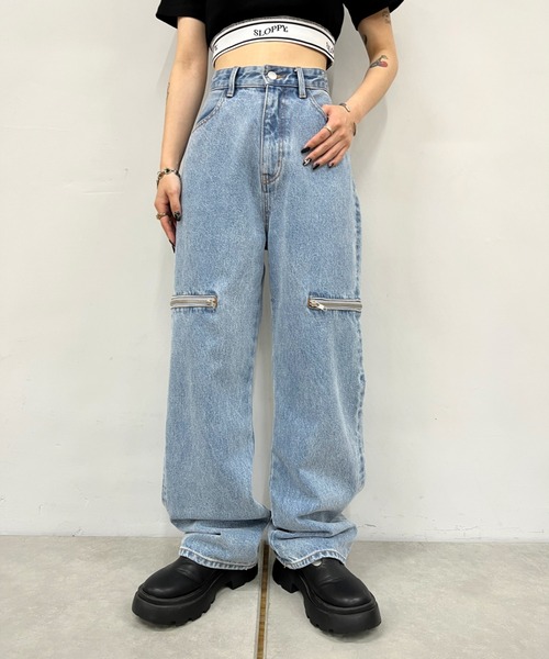 「WHO'S WHO gallery」 デニムパンツ FREE ブラック レディース_画像7