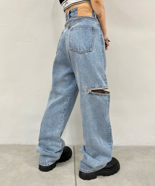 「WHO'S WHO gallery」 デニムパンツ FREE ブラック レディース_画像9