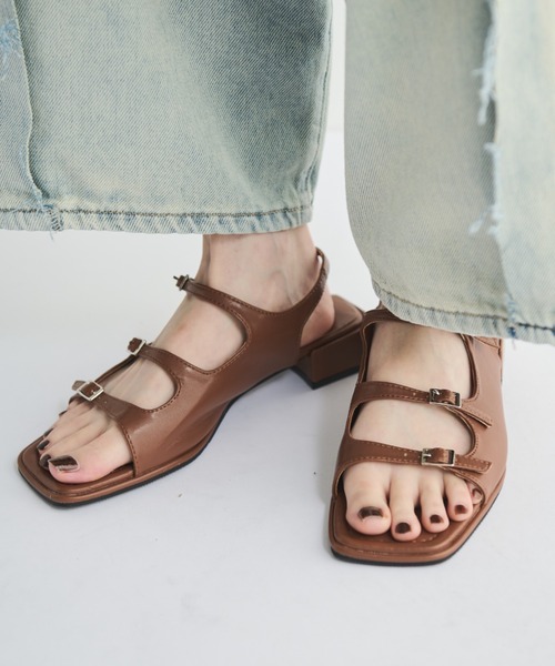 「MERLOT」 フラットサンダル SMALL ブラウン レディース_画像7