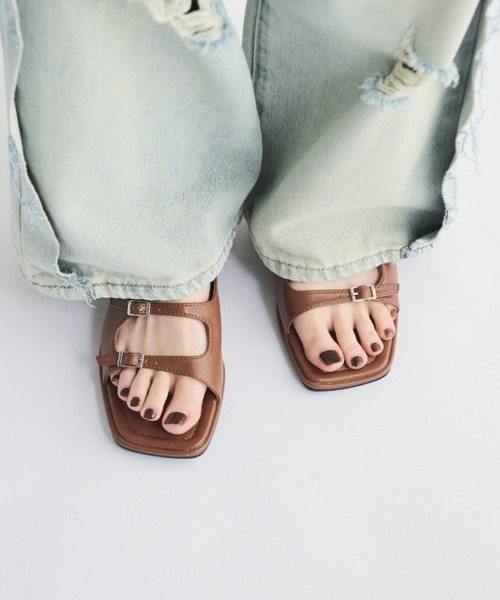 「MERLOT」 フラットサンダル SMALL ブラウン レディース_画像9