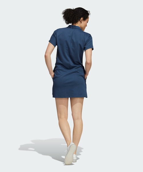 ★adidas golf★テーラーメイド★L★ポロワンピース 紺ピンク★素敵★ adidas ワンピース AERO.RDY スリーストライプス 半袖スキッパー