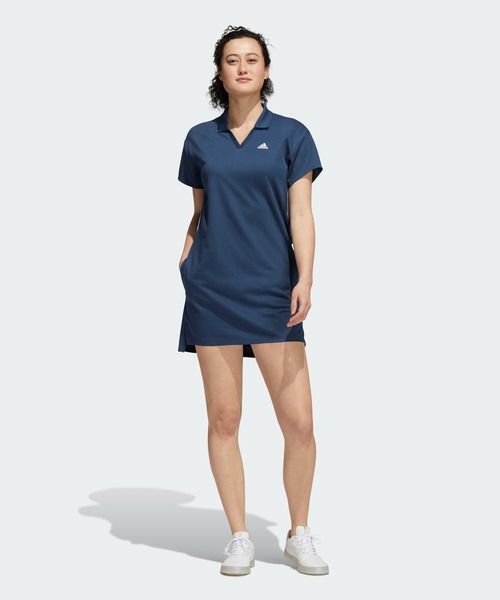 【adidas】サッカー×ストリート 攻めのポロワンピ！ アディダス ニット ポロワンピース - ブルー | アディダス ジャパン