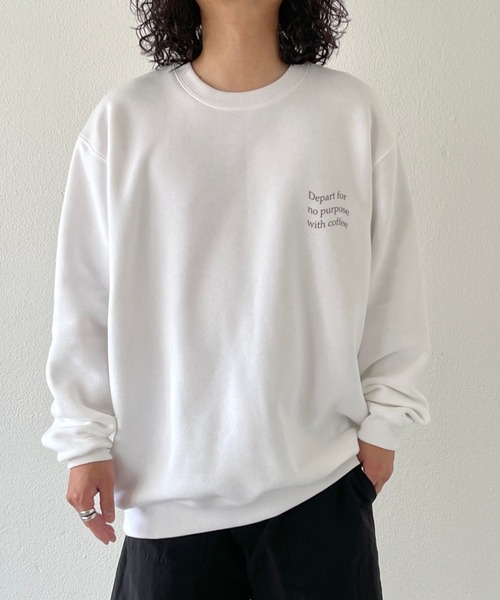 トレーナー スウェット “Departure with coffee” sweat / short trip  レディース メンズ natto トレーナー スウェット “Departure with coffee” sweat