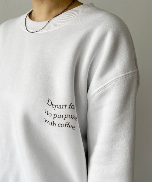 トレーナー スウェット “Departure with coffee” sweat / short trip  レディース メンズ natto トレーナー スウェット “Departure with coffee” sweat