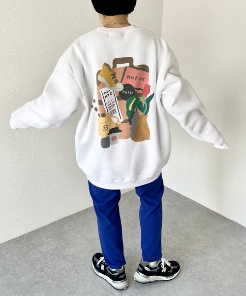 トレーナー スウェット “Departure with coffee” sweat / short trip  レディース メンズ natto トレーナー スウェット “Departure with coffee” sweat