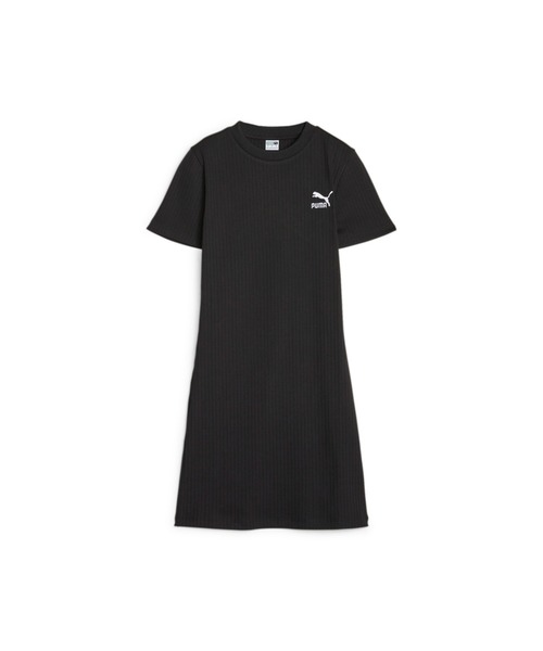 PUMA リブ 半袖ワンピース ミニ  送料関税込み PUMA ワンピース プーマ ウィメンズ CLASSICS リブ ドレス