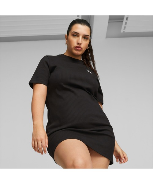 PUMA リブ 半袖ワンピース ミニ  送料関税込み PUMA プーマ 半袖ミニワンピース S - メルカリ