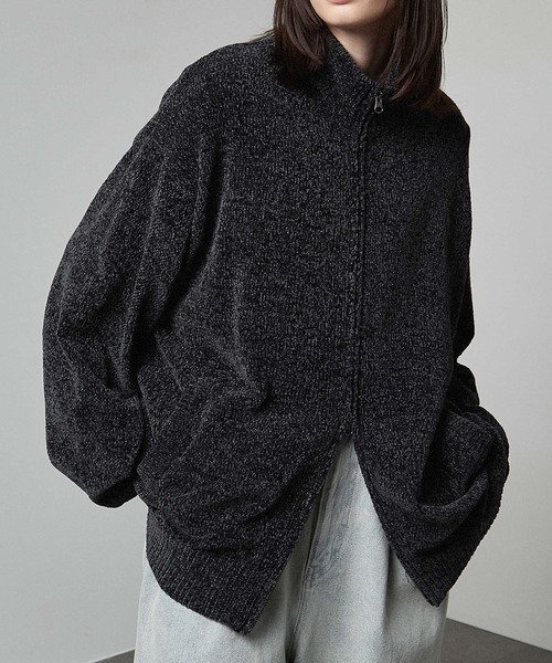 カーディガン 「Alfred Alex」chenille yarn drivers knit / オーバー
