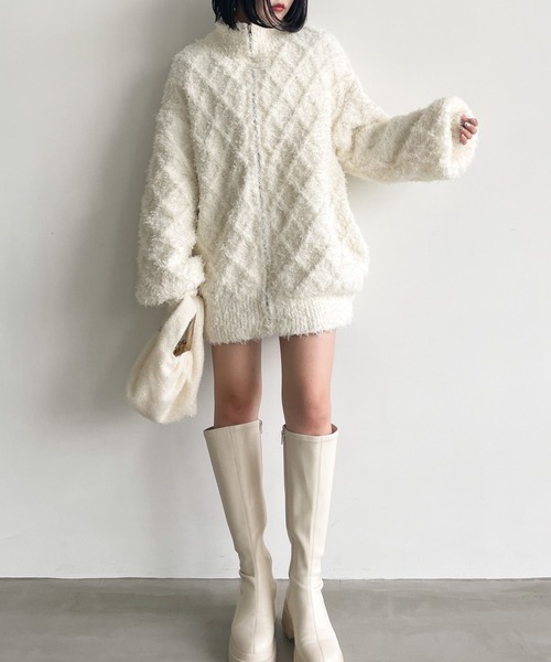 Heather（ヘザー） ジャケット ブルゾン シャギーニットZIPブルゾン