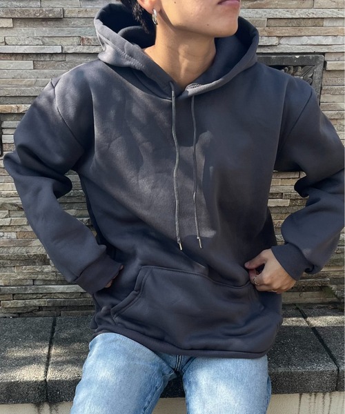 パーカー 7色展開 シンプルフードパーカー レディース