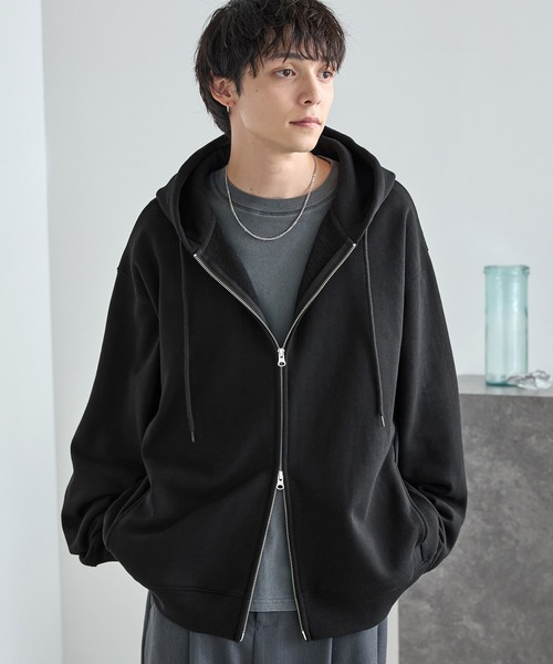 APEES フルジップ ブラックパーカー 93 APEES フルジップ ブラックパーカー 93 トップス