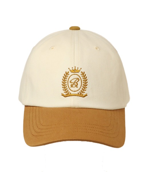 b.eautiful キャップ テラコッタ ブラウン 完売 14+ キャップ 帽子 クラウン刺繍バイカラーキャップ レディース