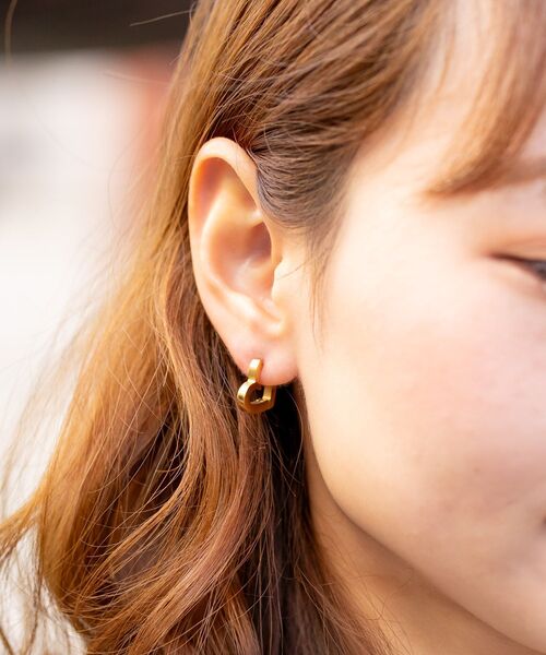 SeeMe ゴールド フープピアス ハートモチーフ Os accessory ピアス 「Os」オズ / 金属アレルギー対応 ハート