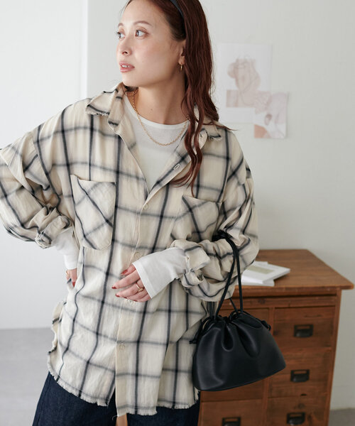 新品タグ付き✨フェティコ現行ロングスリーブ シアーシャツ限定
